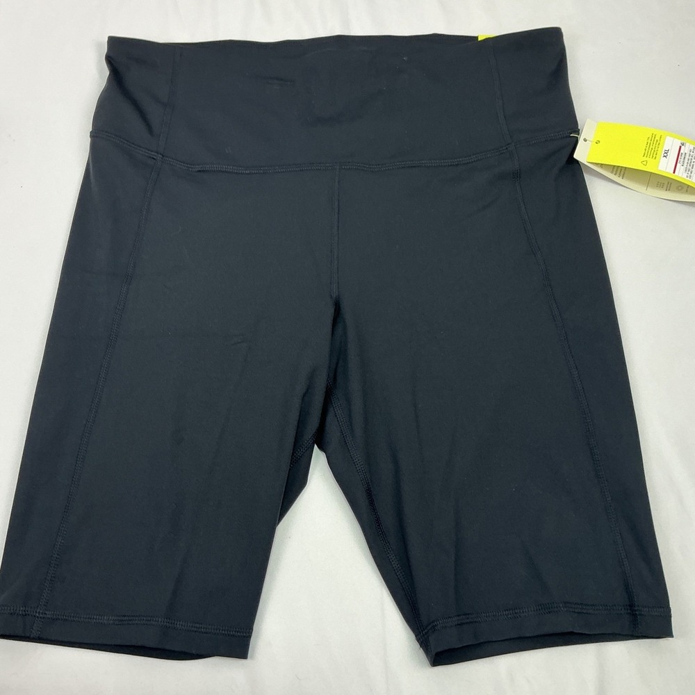 All in Motion XXL Black High Rise Contour Power‎ Waist 10.5" Bike Shorts UPF 50